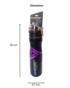 Bouteille d'eau sport élégante LIVIA LivSPORT 750 ml, anti-fuite, écologique, en PET, design incurvé, base en PP, pour l'hydratation en extérieur - Product Image 4
