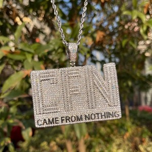 Custom Name Letter VVS Mossanite <b>Pendant</b> Iced Out <b>Pendant</b> <b>Initial</b> Letter <b>Pendant</b> <b>Silver</b> 925 Gold Plated Hip Hop Jewelry For Mens - Product Image 4