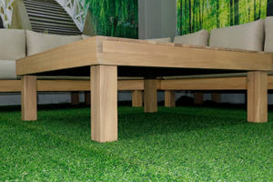 Ensemble de canapés d'angle en acacia pour l'extérieur, conçu avec une finition en bois naturel et des sièges rembourrés pour les patios et les jardins - Product Image 4