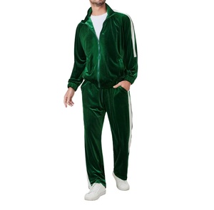 Winter Casual Outdoor Use Plus Size Custom Logo Men Tracksuits 100% Cotton Solid Heavyweight Latest Style OEM Service - Product Image 1