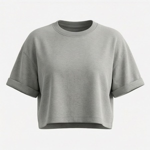 Customized Color Streetwear Women <b>Crop</b> <b>Top</b> T-Shirt Premium Material Casual Short Sleeve Fashion Apparel Clothing Garments - Product Image 1