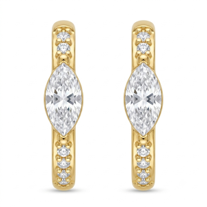 ต่างหูห่วงทรงเรขาคณิต LY Eco-friendly Moissanite ชุบทอง 18K หนา 0.3 มม. แบบ Claw Set เครื่องประดับสำหรับผู้หญิง - Product Image 1