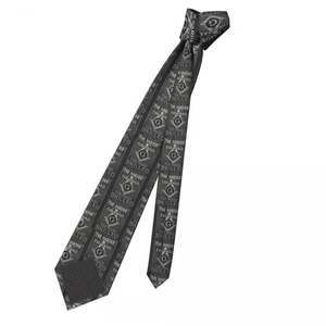 Corbata Masónica Azul de la Logia Maestra, la Más Vendida, de Poliéster Gris, Servicio OEM, Logotipo Personalizado - Product Image 1