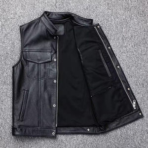 Chaleco de cuero genuino de moda a bajo precio, talla grande, hecho en Pakistán, chaleco de cuero en venta - Product Image 6