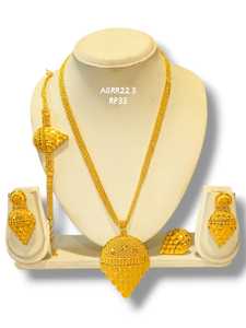 AWAIS HOUSE Women's Engagement Party Wedding Anniversary Gift Jewelry <b>Set</b> 6 Gram Gold Plated Brass Hiphop Infinity Claw Setting - Product Image 1