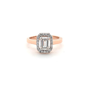 Bague de fiançailles personnalisée en or 14 carats pour femme, diamant de laboratoire 0,8 ct taille émeraude, EF VVS, certifiée IGI, solitaire, bijoux fins - Product Image 2