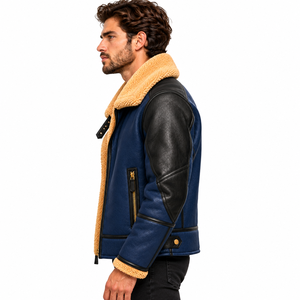 Blouson de moto pour homme en similicuir au design vintage – Fournisseur en gros - Product Image 3