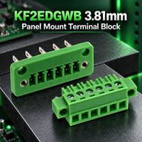 Borniers de connexion en stock, connecteurs de fils, ensemble de fiches de raccordement KF2EDGWB 3.81mm Vert avec vis à bride pour armoire de commande électrique