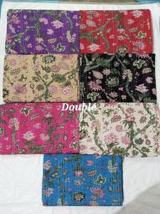 Indian Handmade Vintage Kantha <b>Quilt</b> Patchwork <b>Bedspread</b> Reversible Eco-Friendly Washable Cotton 300tc Thread Count 40 Count for - Product Image 2