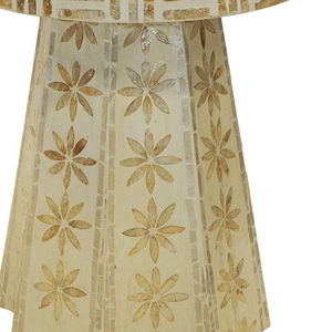 Table d'appoint minimaliste en coquilles de capiz beige naturel pour la décoration intérieure de la maison et des hôtels - Fournisseur - Product Image 2