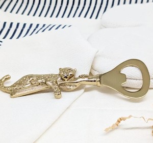 Abridor de Botellas con Forma de Leopardo, Abridor de Cerveza Metálico, Abridor de Botellas de Latón, Accesorio Decorativo para Bar en Casa - Product Image 1