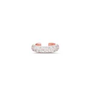 ต่างหูแบบหนีบเพชรสองแถว ประดับเพชรแบบ Pave ไม่ต้องเจาะหู ขายส่ง ทอง 14k 18k เพชรทรงกลม เพชรเลี้ยงในห้องปฏิบัติการ ต่างหูแบบ Hugger ชิ้นเดียว - Product Image 5