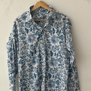 Camisa Casual con Estampado Floral para Mujer, Hecha a Mano con Tela de Algodón Suave, Cuello con Botones, Transpirable, para Verano, Roja y Blanca, en Oferta - Product Image 1
