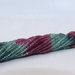 Perles rondes facettées en tourmaline naturelle de qualité supérieure, 3,5-4 mm, 14 pouces, pour la fabrication de bijoux minimalistes - Product Image 1