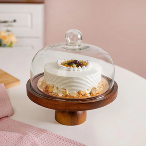 Luxury Golden Brass <b>Cake</b> Platter With Glass <b>Dome</b> Cover Round Dessert Display <b>Stand</b> Hemisphere Shape Countertop <b>Cake</b> <b>Dome</b> - Product Image 5