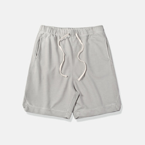 Shorts Bermuda en coton uni pour homme avec cordon de serrage à la taille et poches, style décontracté, coupe mi-haute - Product Image 1