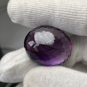 Ametista natural de corte ovalado, 65.87 quilates, piedra preciosa de gran tamaño, calidad AAA, con brillo, buen color, corte y pulido perfectos a precio económico. - Product Image 6