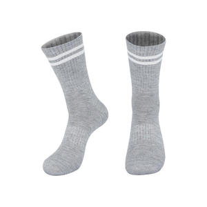 Custom striped crew ankle <b>socks</b> premium cotton blend retro two stripe design breathable comfortable for casual wear team <b>socks</b> - Product Image 3