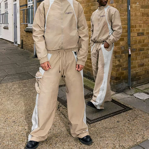 Hot Sale Men's Windbreaker Tracksuit Lightweight <b>Zip</b> <b>Up</b> <b>Jacket</b> And Elastic Jogger Pants Set Custom OEM - Product Image 2