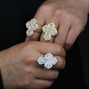 VVS Moissanite <b>Cross</b> <b>Ring</b> 925 Sterling <b>Silver</b> Iced Out Baguette Cut Neo-Gothic Christian Rhodium Plated Cocktail <b>Ring</b> Wedding - Product Image 1