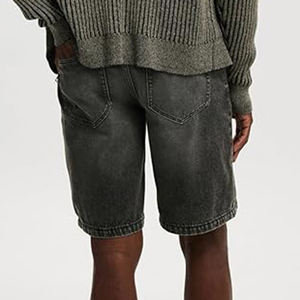 Pantalon en jean ample 100 % coton épais pour homme, avec fermeture éclair, style baggy, short de skate, fabriqué sur mesure - Product Image 4