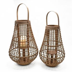 Lanterne d'intérieur en bambou tressé à la main, écologique, de haute qualité, rustique, peinte à la main, pour la décoration de la maison et du jardin, vente en gros à prix avantageux - Product Image 1