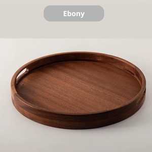 Round Wooden Decorative Trays Set Handcrafted Minimalist Design Multi-piece Package Natural Wood Finish Handle Serving Tray - Product Image 6