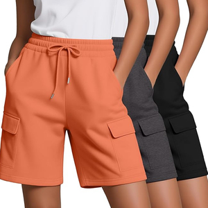 Best Quality Custom Logo Cargo Shorts Solid Color Plain Blank Loose Fit Casual Knitted Shorts with Pockets OEM Custom Bulk Selle - Product Image 2