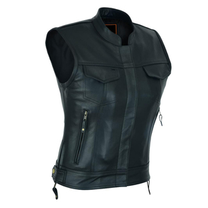 Factory Made Hot Sell <b>Leather</b> Vest Autumn Casual <b>Sleeveless</b> Quilted <b>Leather</b> <b>Jacket</b> Polyester Linnings PU Women's Waistcots - Product Image 3