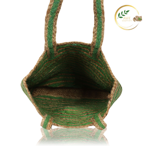 <b>Large</b> Reusable Green Fiber Jute Tote Bag Eco Friendly Natural Fiber Shopping Carry Bag for Wholesale - Product Image 2
