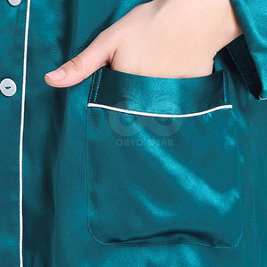 Ensemble de vêtements de nuit en soie satinée pour femmes, pyjama deux pièces, chemise et pantalon, vêtements de détente confortables, vêtements de maison - Product Image 4