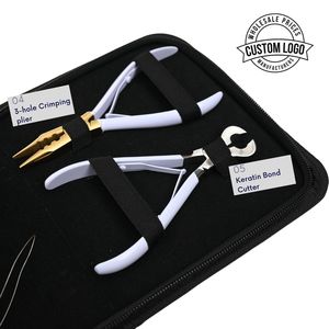 Kit d'outils professionnels pour extensions de cheveux, pince à sertir à 3 trous, coupe-keratine, outil à boucle, mini-ciseaux en acier inoxydable - Product Image 4