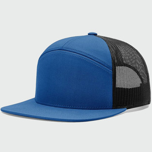 Light Blue Breathable Mesh Snapback <b>Cap</b> <b>Men's</b> Casual Solid Color <b>Flat</b> Brim Hat Woven Fabric Design - Product Image 1