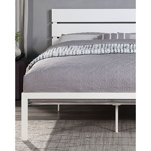 Letto Matrimoniale Contemporaneo in Metallo Bianco, Stile Casual, Arredamento Camera da Letto - Product Image 2