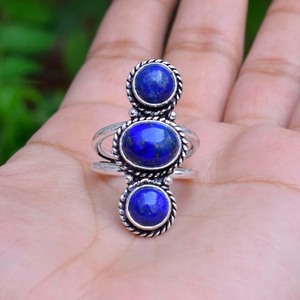 Bague en lapis-lazuli, argent sterling 925, bijoux artisanaux - Product Image 3
