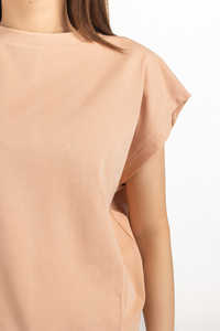 T-shirt pour femmes grande taille de haute qualité, été, 100% coton, respirant, décontracté, minimaliste, marron, manches courtes, streetwear - Product Image 4