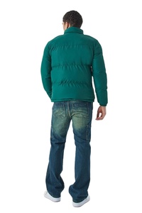 Men's Plus Size Quilted Puffer <b>Jacket</b> Custom Solid Color Winter Outwear Waterproof Polyester/Cotton Hooded <b>Reversible</b> - Product Image 2