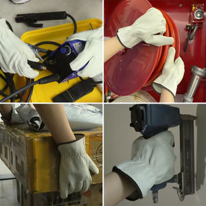 Guantes de Trabajo de Cuero Antiestáticos y Anticorte para Hombre y Mujer, Color Blanco, Puño Elástico, Guantes de Seguridad para Trabajo Manual - Product Image 5