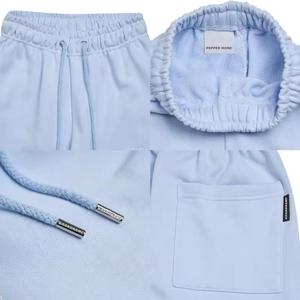 Pepper Mone Women's Light Blue Winter Breathable Straight Leg Track <b>Pants</b> Mid Waist Drawstring Casual Full Length Knitted - Product Image 3