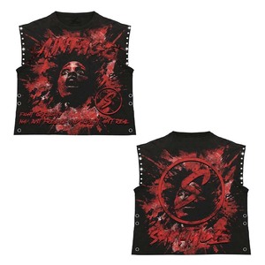 <b>Mens</b> Sleeveless T Shirt GSM Cotton Graphic Print <b>Studded</b> Side Panel Custom Logo100% cotton T-shirt <b>for</b> <b>men</b> loose fit printed - Product Image 1