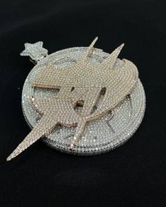 Joyería de Moda, Lujoso Colgante Personalizado con Nombre y Letra, Moissanita VVS, Plata 925, Chapado en Oro de 18K, Colgante Hip Hop Certificado - Product Image 2