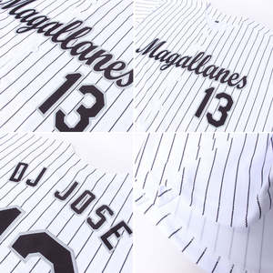 Maillot de baseball personnalisé 2026 pour homme, rayé, en polyester, à manches courtes, boutonné sur le devant, nom d'équipe 00, vêtements personnalisés, service OEM - Product Image 5