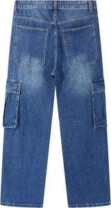 Pantalones de mezclilla baratos estilo streetwear, vaqueros holgados de algodón, pantalones largos rectos para hombre, pantalones anchos lavados para hombre - Product Image 5