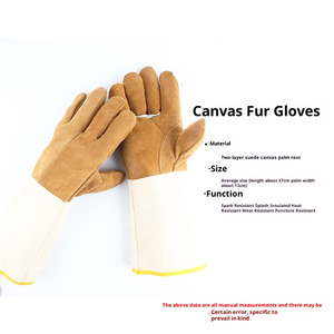 Échantillon Gratuit - Gants de Soudeur TIG 12 Pouces en Cuir de Vachette Fendu, Manchette Renforcée, Antidérapants, Protection Contre les Coupures, Durables et Résistants à la Chaleur - Product Image 2