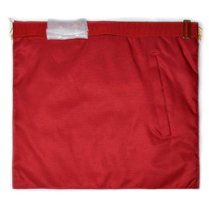 Delantal de bordado hecho a mano para maestro masón escocés con rosetas - Rojo |   Proveedor de Mandiles de Regalia Masónica - Product Image 6