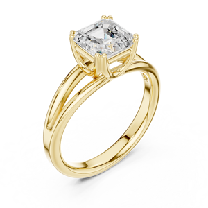 แหวนแต่งงานเพชรแล็บโกรว์ทรง Asscher น้ำหนัก 2.00 กะรัต ระดับ E VS1 พร้อมใบรับรอง IGI ทองคำแท้ 14k แบบแยกก้าน ขายดี - Product Image 4