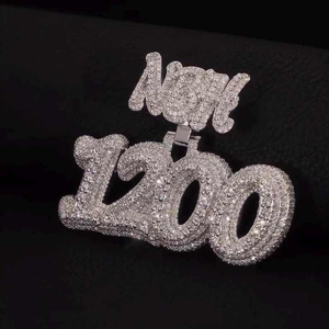 Luxury Moissanite Diamond Custom <b>Name</b> Pendant Iced Out Number Pendant Silver Hip Hop Jewelry Gift - Product Image 6