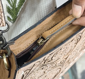 2026 New Arrival Tooling Florals Embossed Genuine Leather <b>Shoulder</b> Purse For Women Handmade Adjustable Single <b>Strap</b> <b>Shoulder</b> Bag - Product Image 3