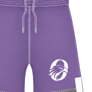 Pantalones Cortos de Rugby Morados y Blancos con Cintura Elástica y Cordón Ajustable, Ropa Deportiva Ligera para Entrenamiento y Partidos - Product Image 3