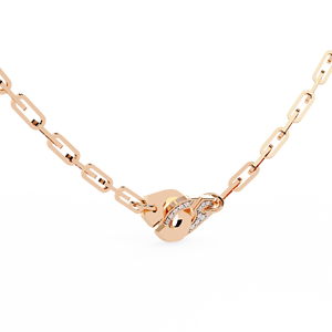 10K 14K 18K Rose Gold Rectangular Link Chain for Modern Women <b>Statement</b> Diamond Jewelery Collection Handcuff Diamond <b>Necklace</b> - Product Image 3